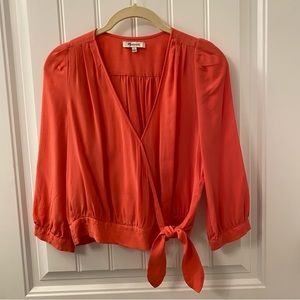 Gently used excellent condition Madewell silk wrap top